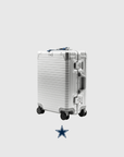 Dallas Cowboys Limited Edition Time Capsule Case, luxury travel design, white durable exterior and wheels.