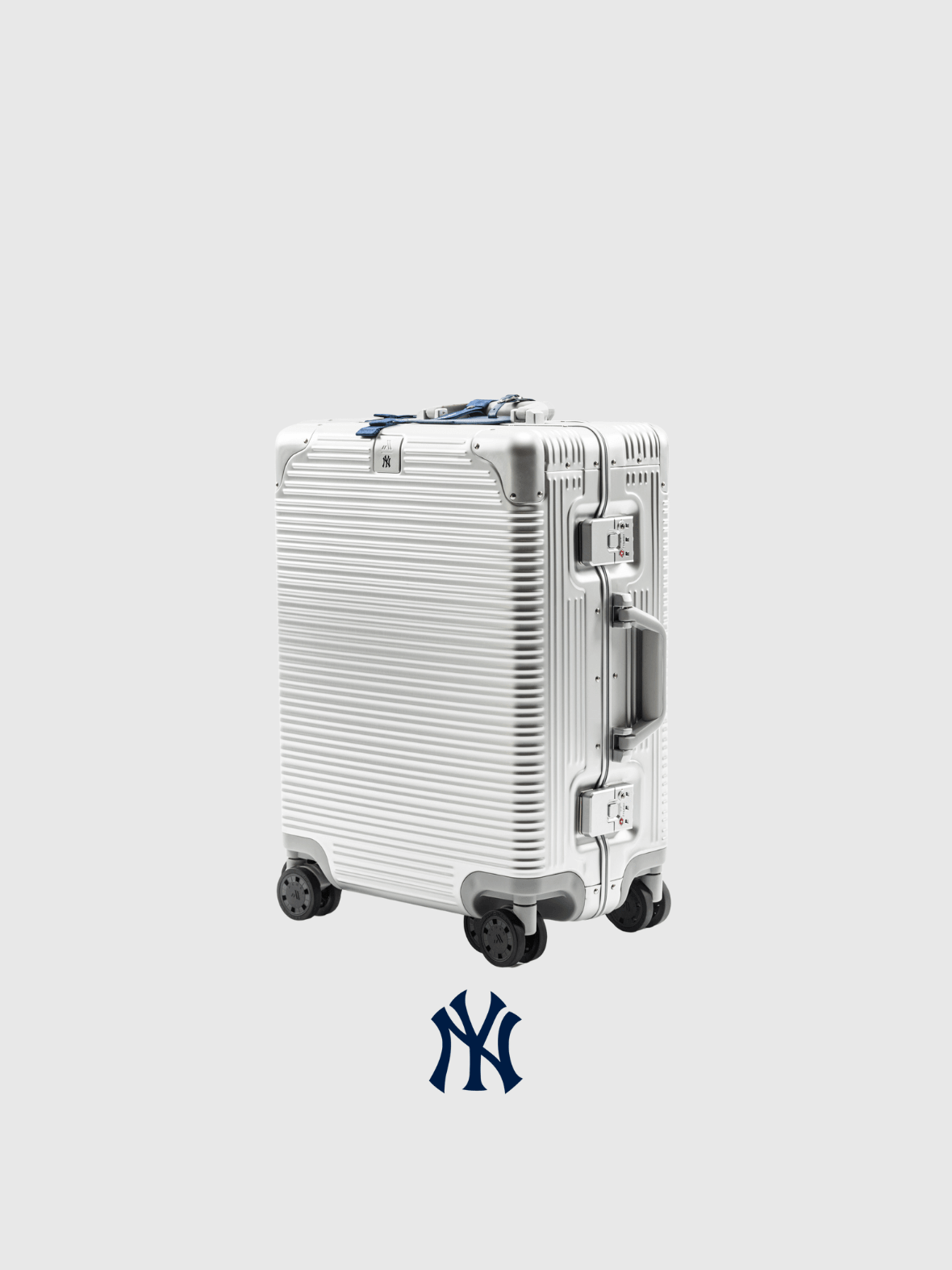 New York Yankees limited edition time capsule suitcase featuring a sleek white design and premium finishes.