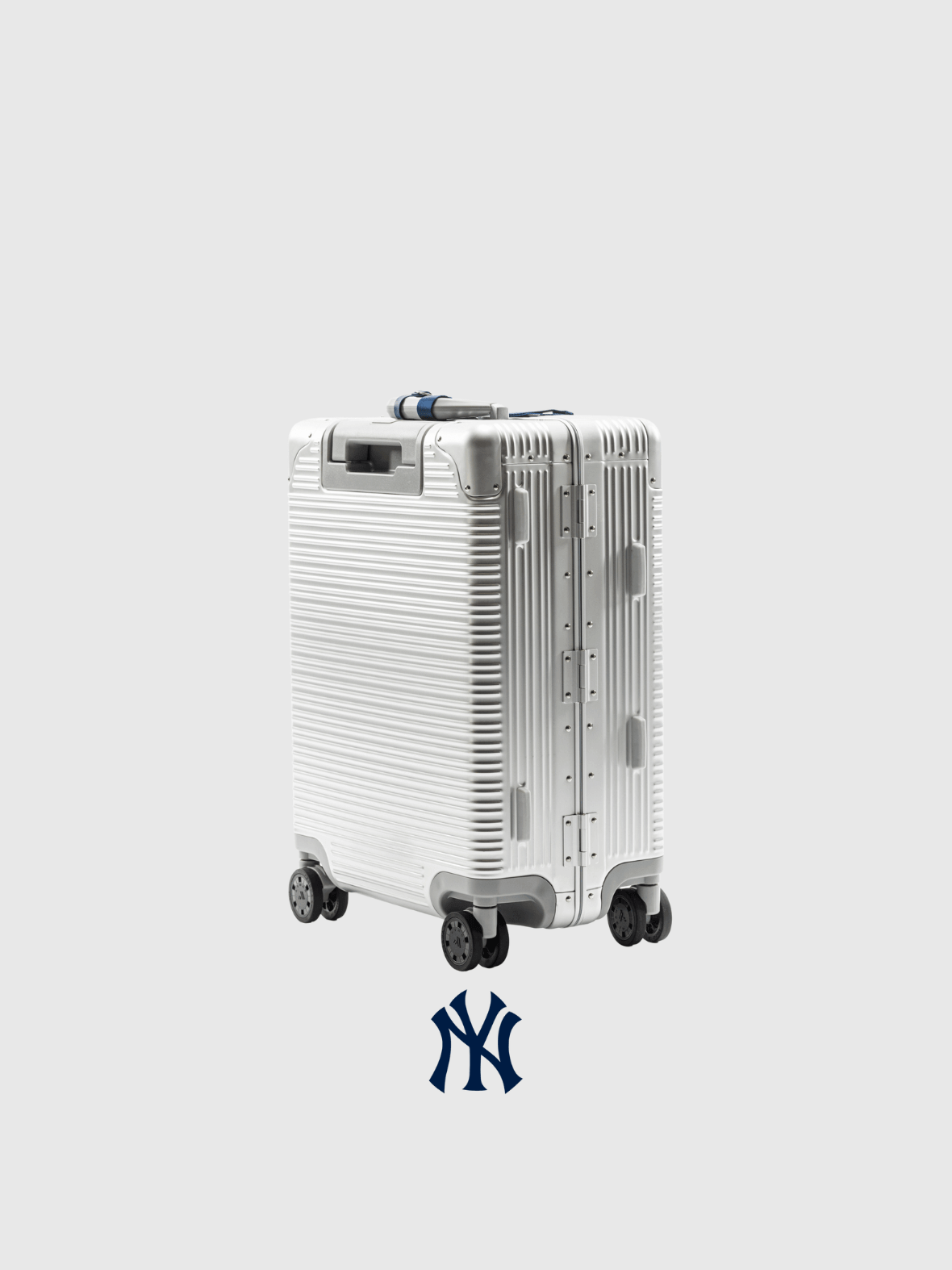Limited edition New York Yankees time capsule suitcase with sleek design and iconic logo.